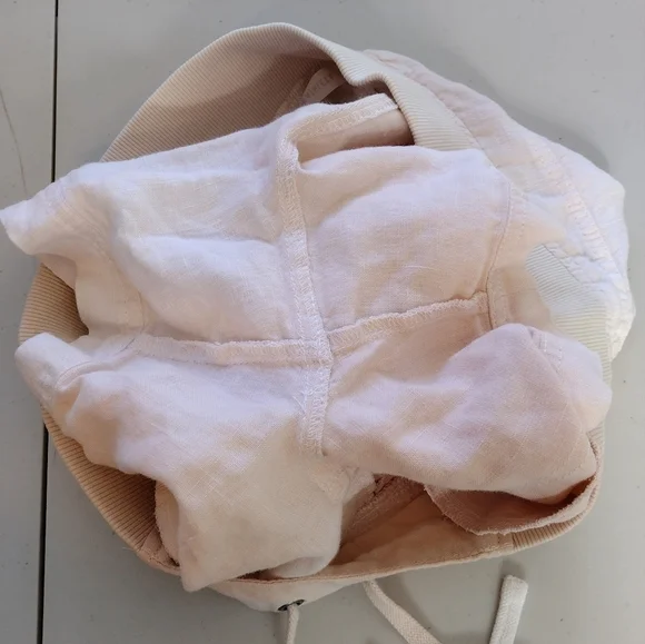 Athleta Women's 100% Linen Peach White Shorts - Picture 8 of 14